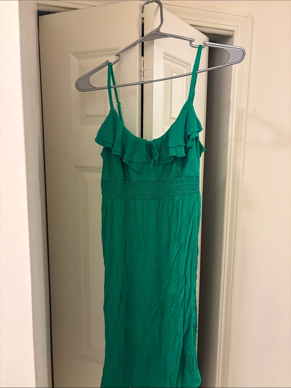 Old Navy Emerald Green Ruffle Maxi Dress